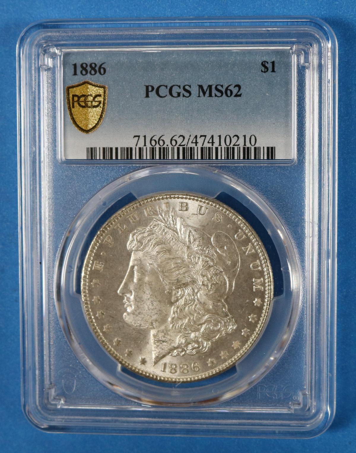 PCGS MS62 1886 Morgan Silver Dollar