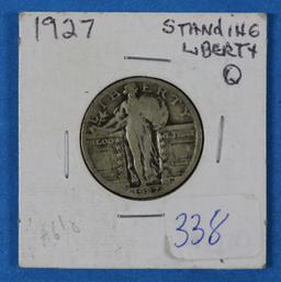 1927 Standing Liberty Silver Quarter Dollar Coin