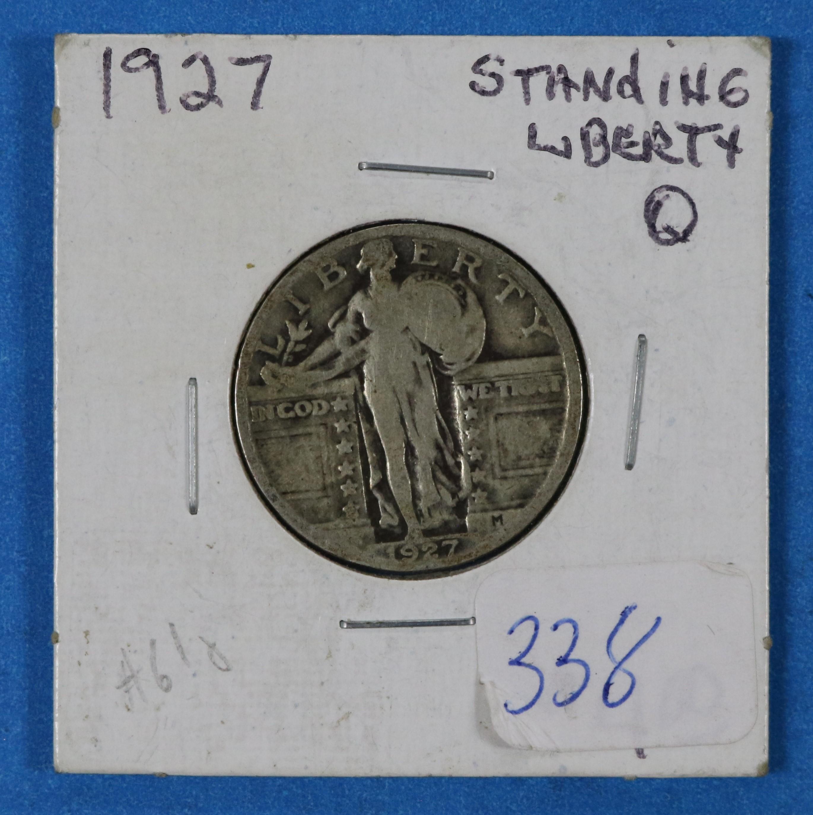 1927 Standing Liberty Silver Quarter Dollar Coin