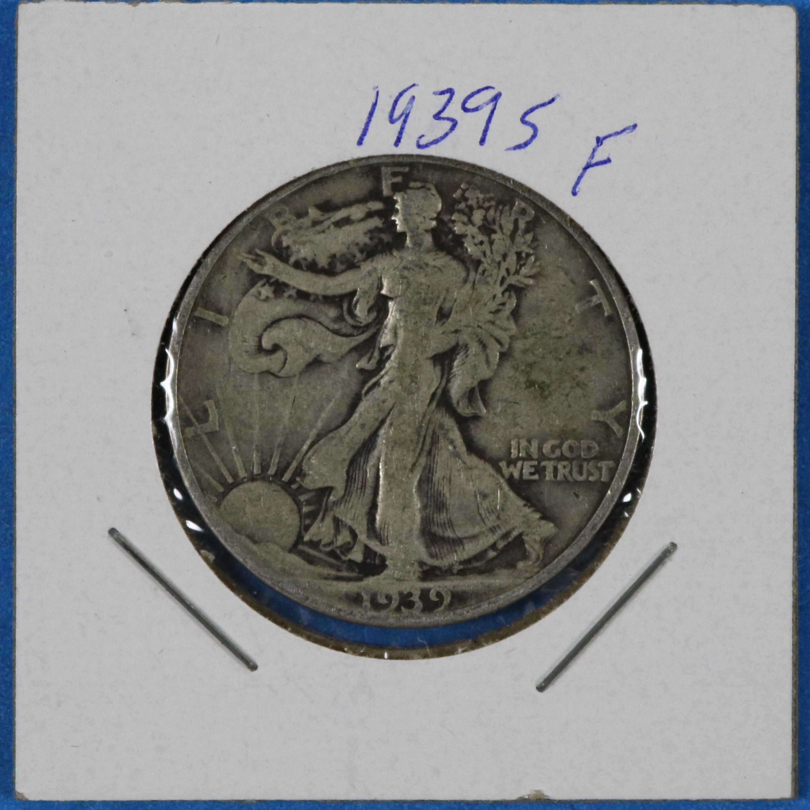 1939 S Walking Liberty Half Dollar Silver Coin