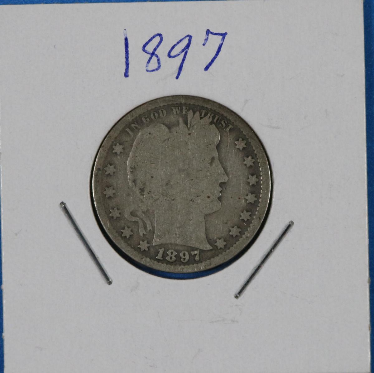 1897 Barber Half Dollar Silver Coin