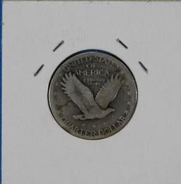 1927 Standing Liberty Silver Quarter Dollar Coin