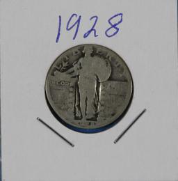 1928 Standing Liberty Silver Quarter Dollar Coin