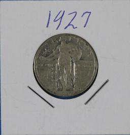 1927 Standing Liberty Silver Quarter Dollar Coin