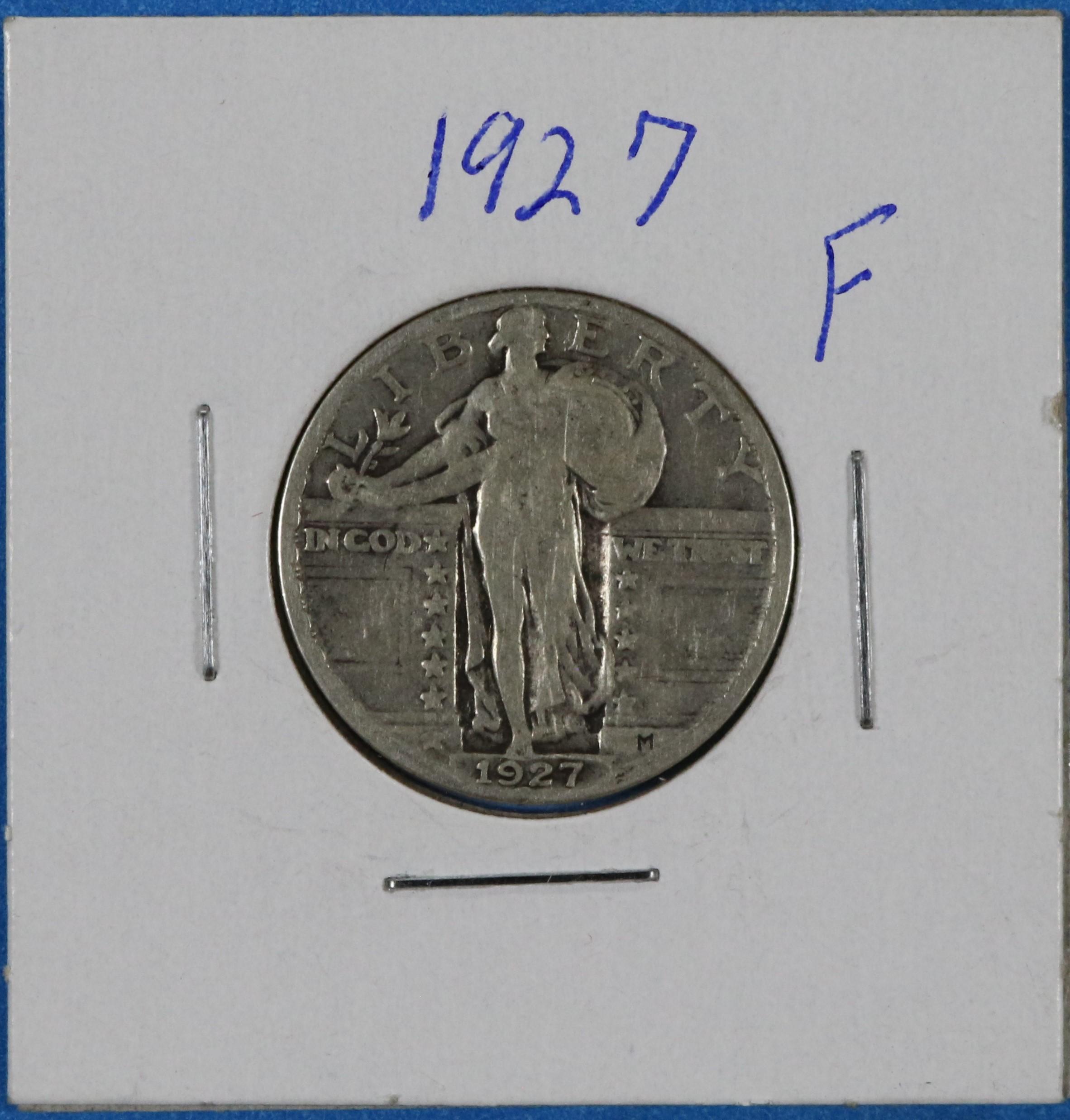 1927 Standing Liberty Silver Quarter Dollar Coin