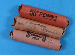 3 Rolls of Wheat Pennies - 150 Pennies Total