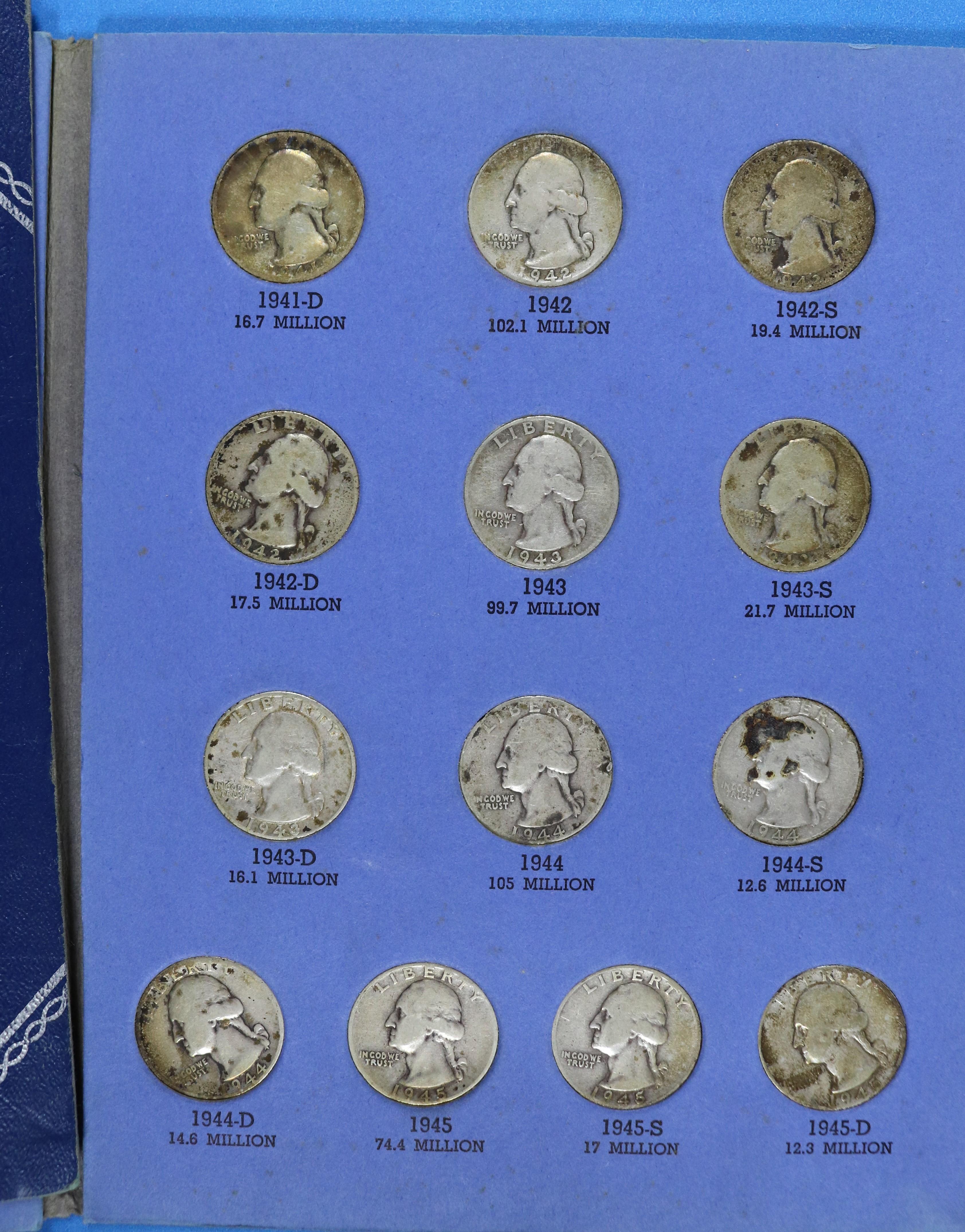 Book Collection of Washington Silver Quarters - 27 Coins