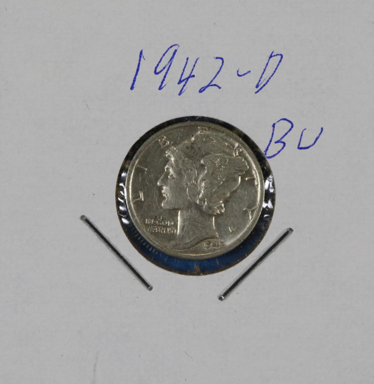 1942-D Silver Mercury Dime