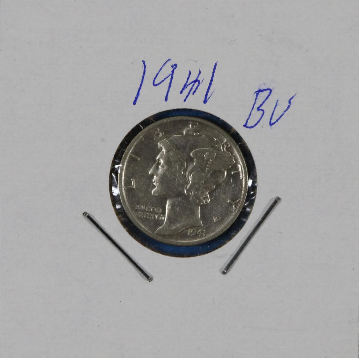 1941 Silver Mercury Dime