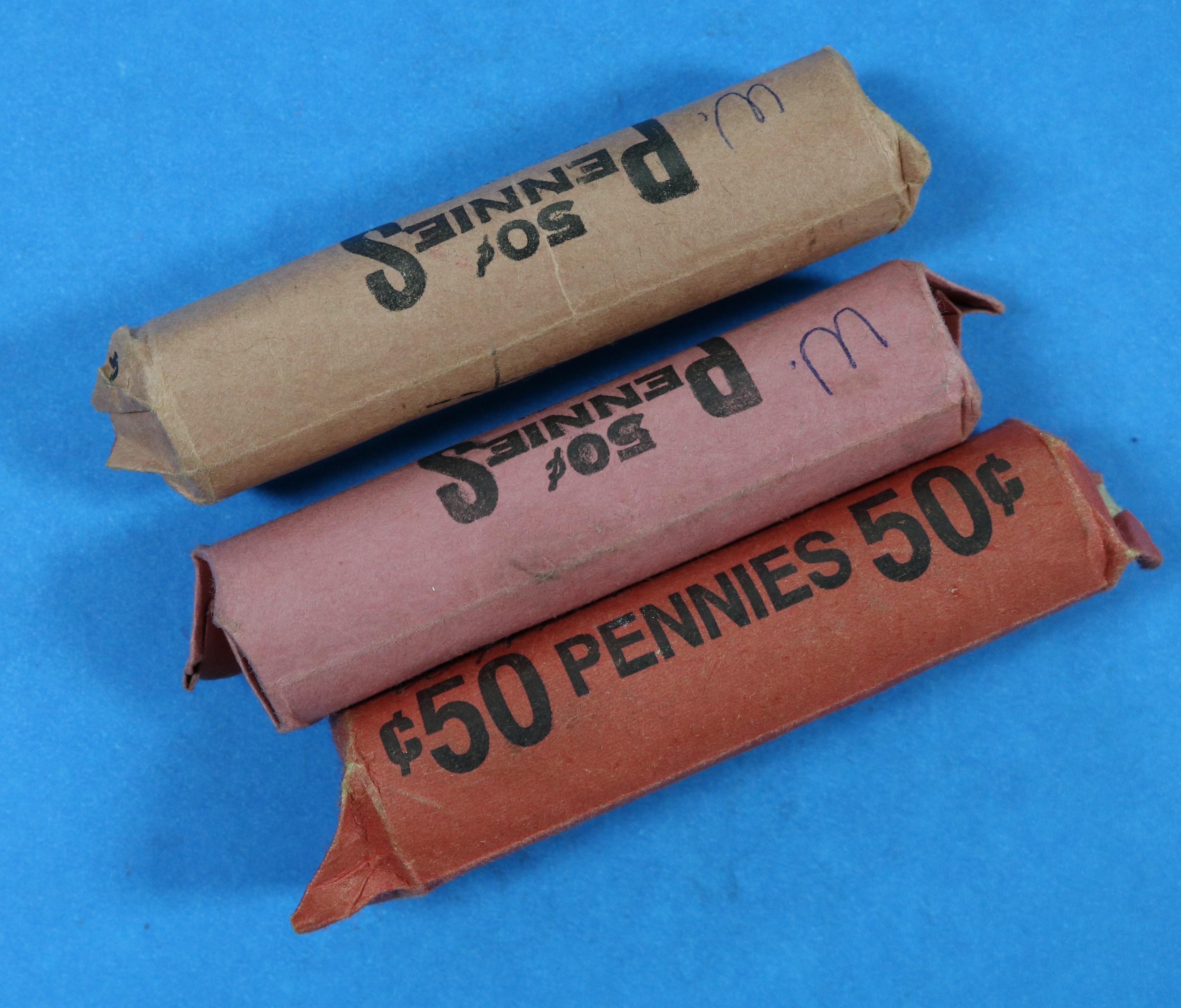 3 Rolls of Wheat Pennies - 150 Pennies Total