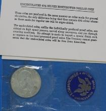 1971 Eisenhower Uncirculated Silver Dollar with Cert