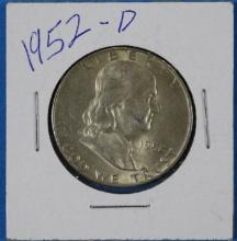 1952 D Franklin Half Silver Dollar