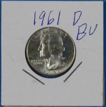 1961-D Washington Silver Quarter Dollar Coin