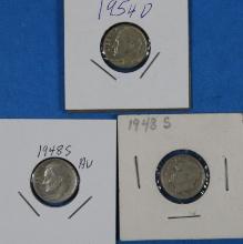 Lot of 3 Roosevelt Silver Dimes