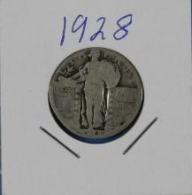 1928 Standing Liberty Silver Quarter Dollar Coin