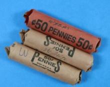 3 Rolls of Wheat Pennies - 150 Pennies Total