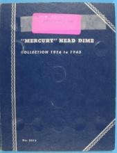 Collection Book of Mercury Silver Dimes - 47 Coins total