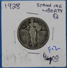 1928 Standing Liberty Silver Quarter Dollar Coin