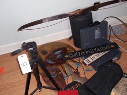 Tripod bow and guitar case and misc