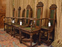 Jacobean Style Carved Dining  Chairs (8)