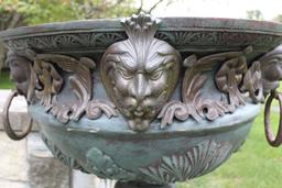 Pair of Cast Iron Pedestaled Planters