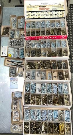 Machine Screws and Display case - Brass Machine Bolts