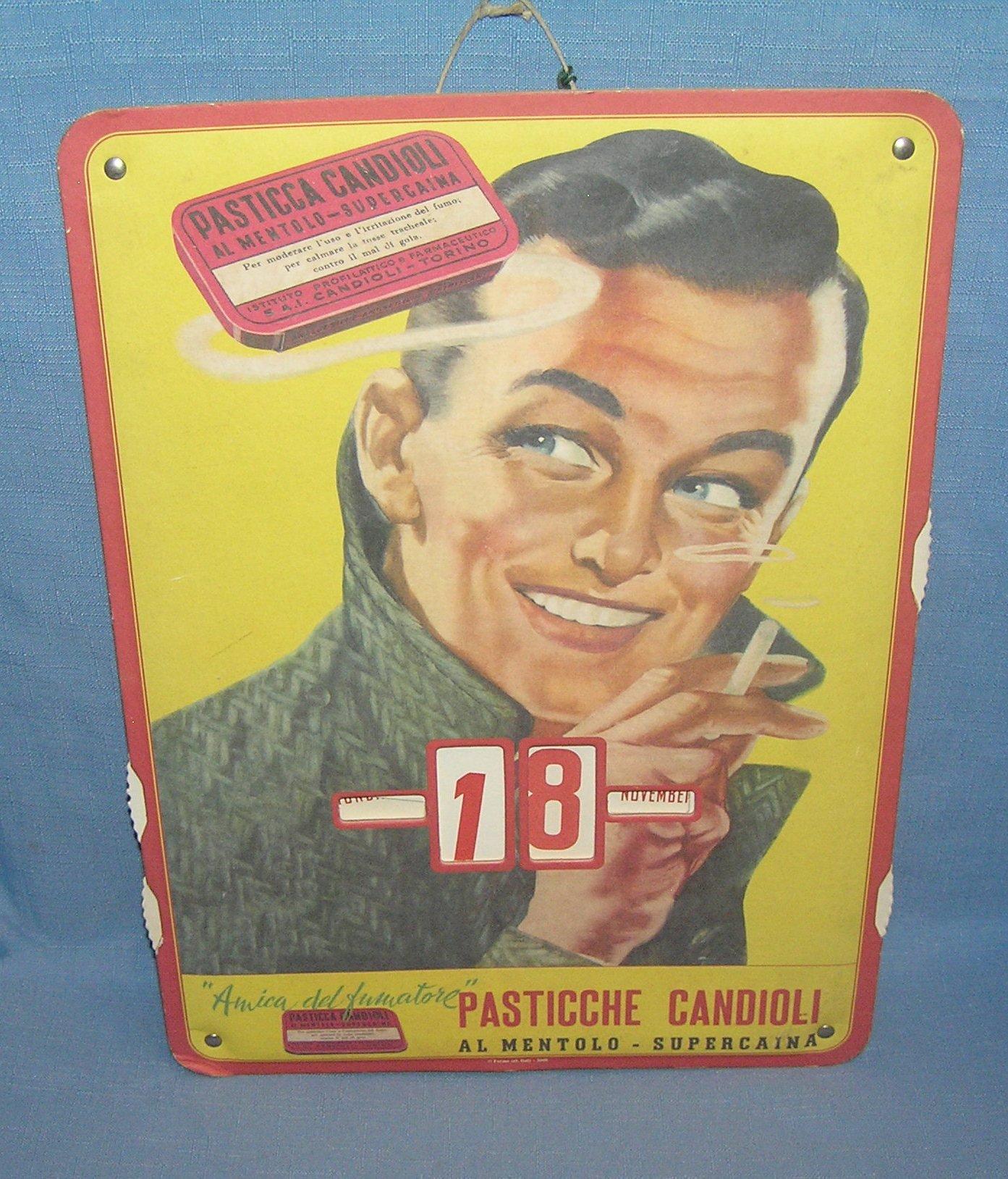 Cigarette advertising calendar for Ital. cigarettes