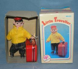 Great tin windup mechanical Little Traveller toy