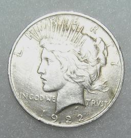 1922 Lady Liberty Peace silver dollar