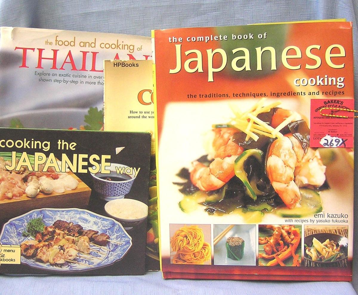 Group of Asian cook books