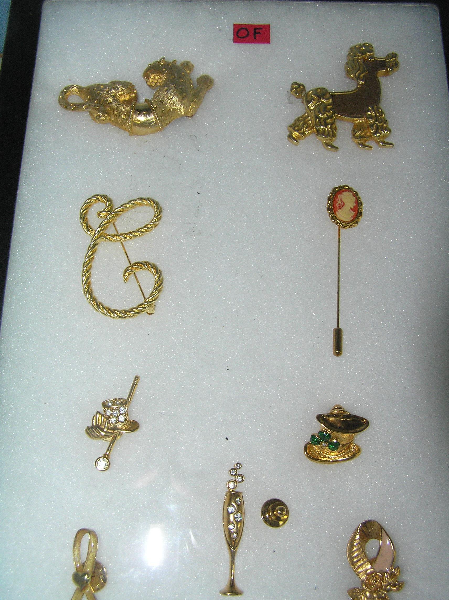 Collection of quality costume jewelry pins