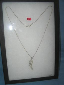Sterling silver necklace with leave style charm