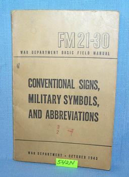 WWII Conventional signs and abbreviations book