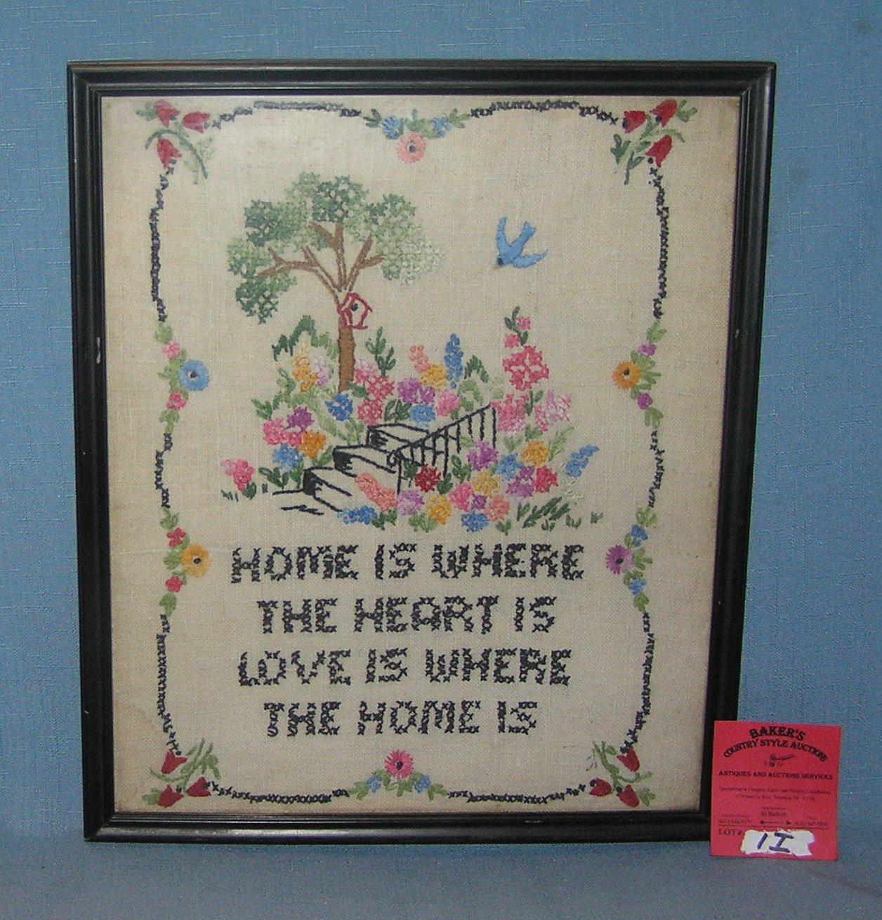 Antique hand stitched sampler