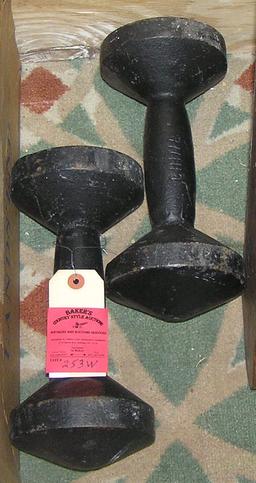 Pair of 20LB each iron dumb bells