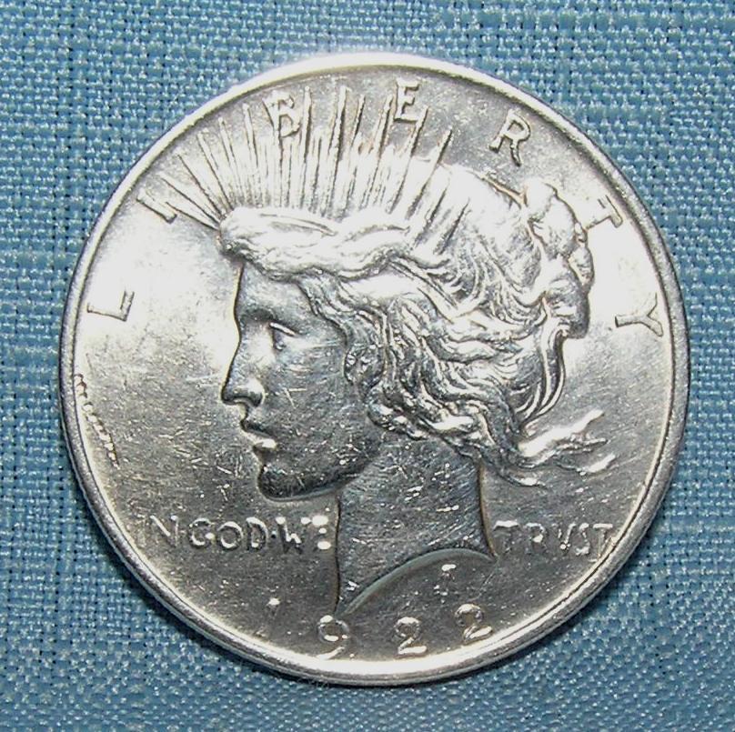 1922 Lady Liberty Peace silver dollar