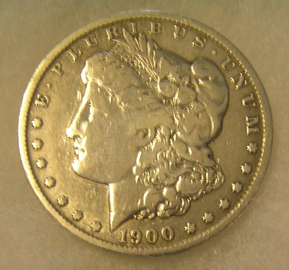 1900-O Morgan silver dollar in fine condition