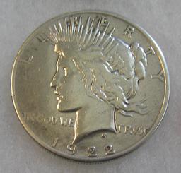 1922S Lady Liberty Peace Silver Dollar in fine condition