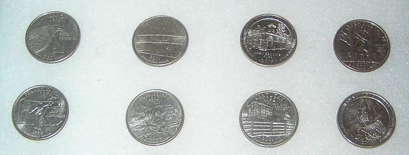 Collection of vintage US state quarters