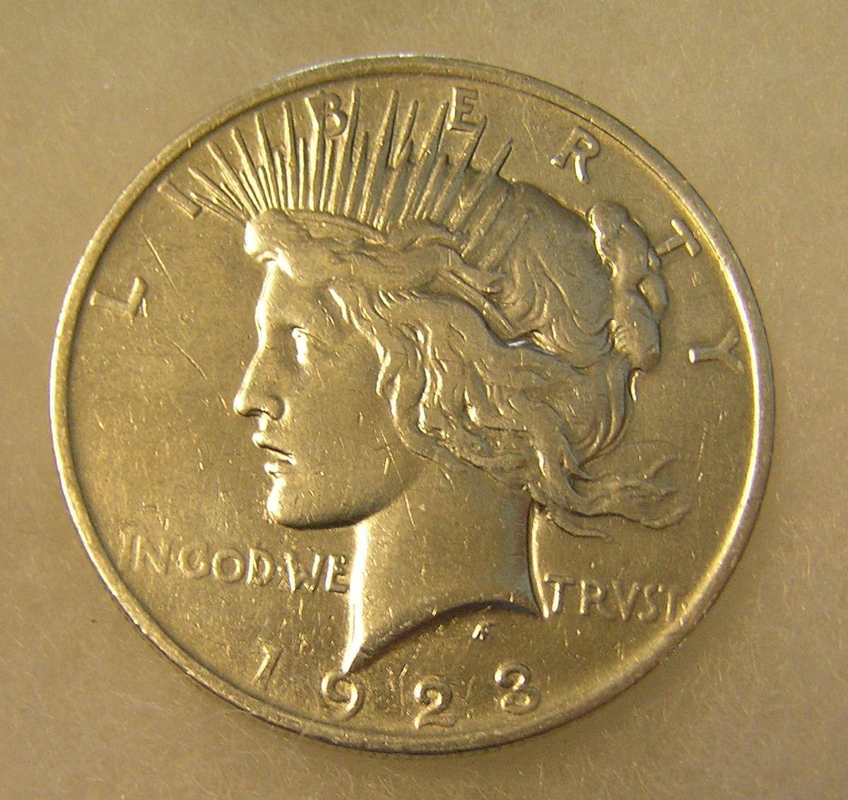 1923 Lady Liberty Peace silver dollar in fine condition