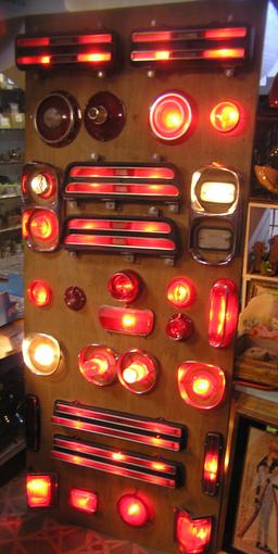 Vintage illuminated automotive light diorama display
