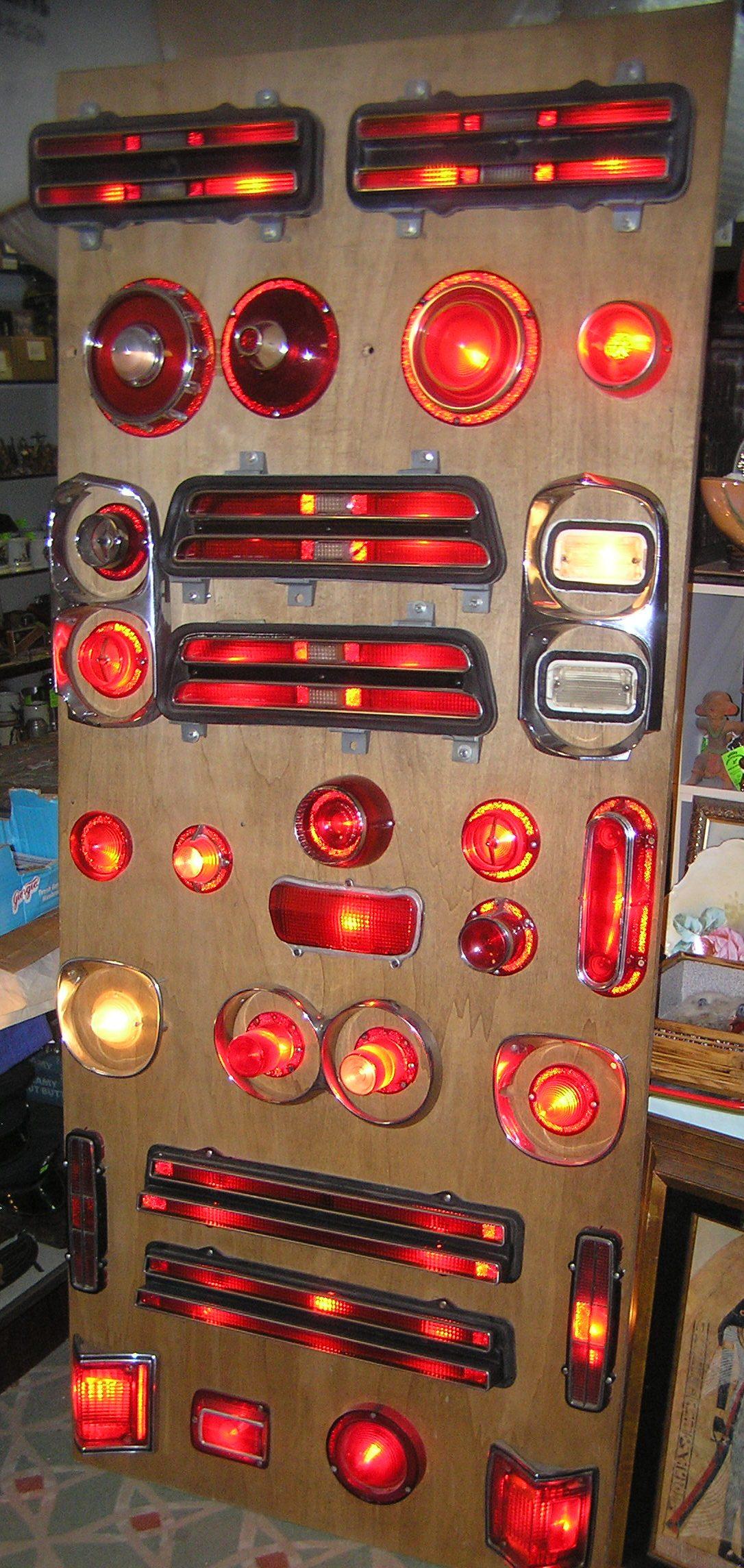 Vintage illuminated automotive light diorama display