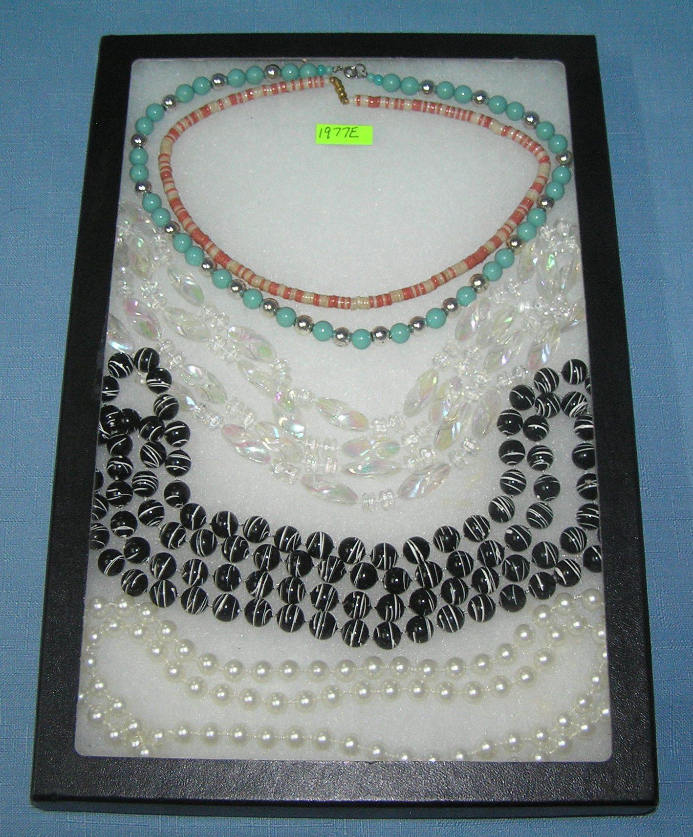 Collection of vintage costume jewelry necklaces