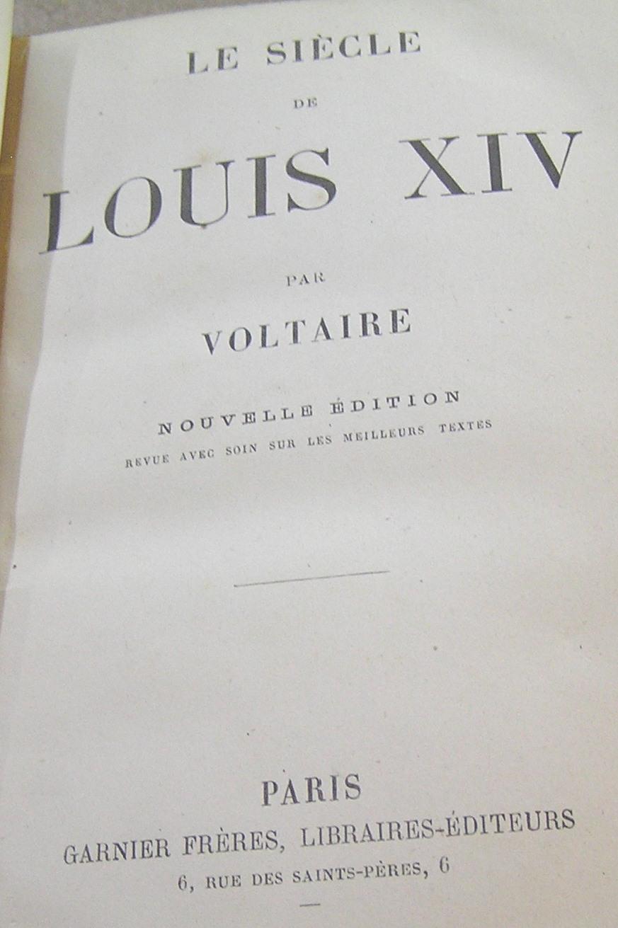 Antique book Century of Louie the 14th by Voltaire