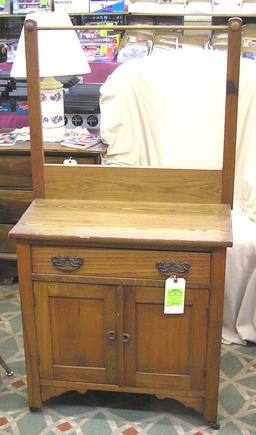 Antique oak wash stand