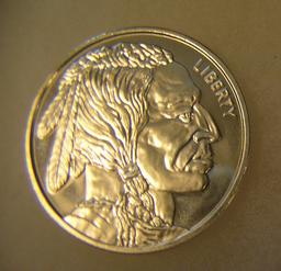 Indian head 1 troy ounce of fine silver coin