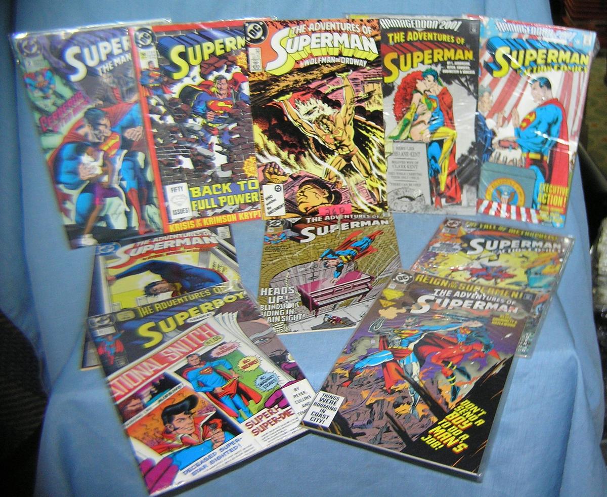 Collection of vintage Superman comic books