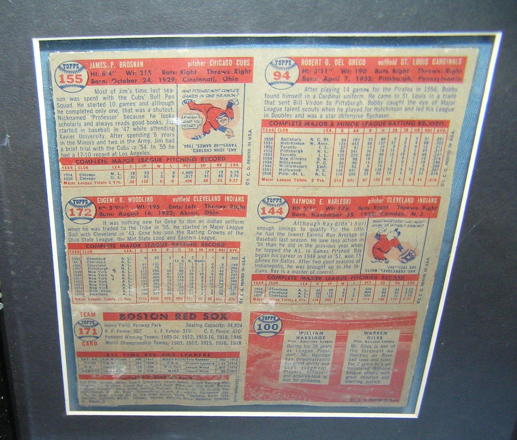 1957 Topps original uncut baseball card sheet