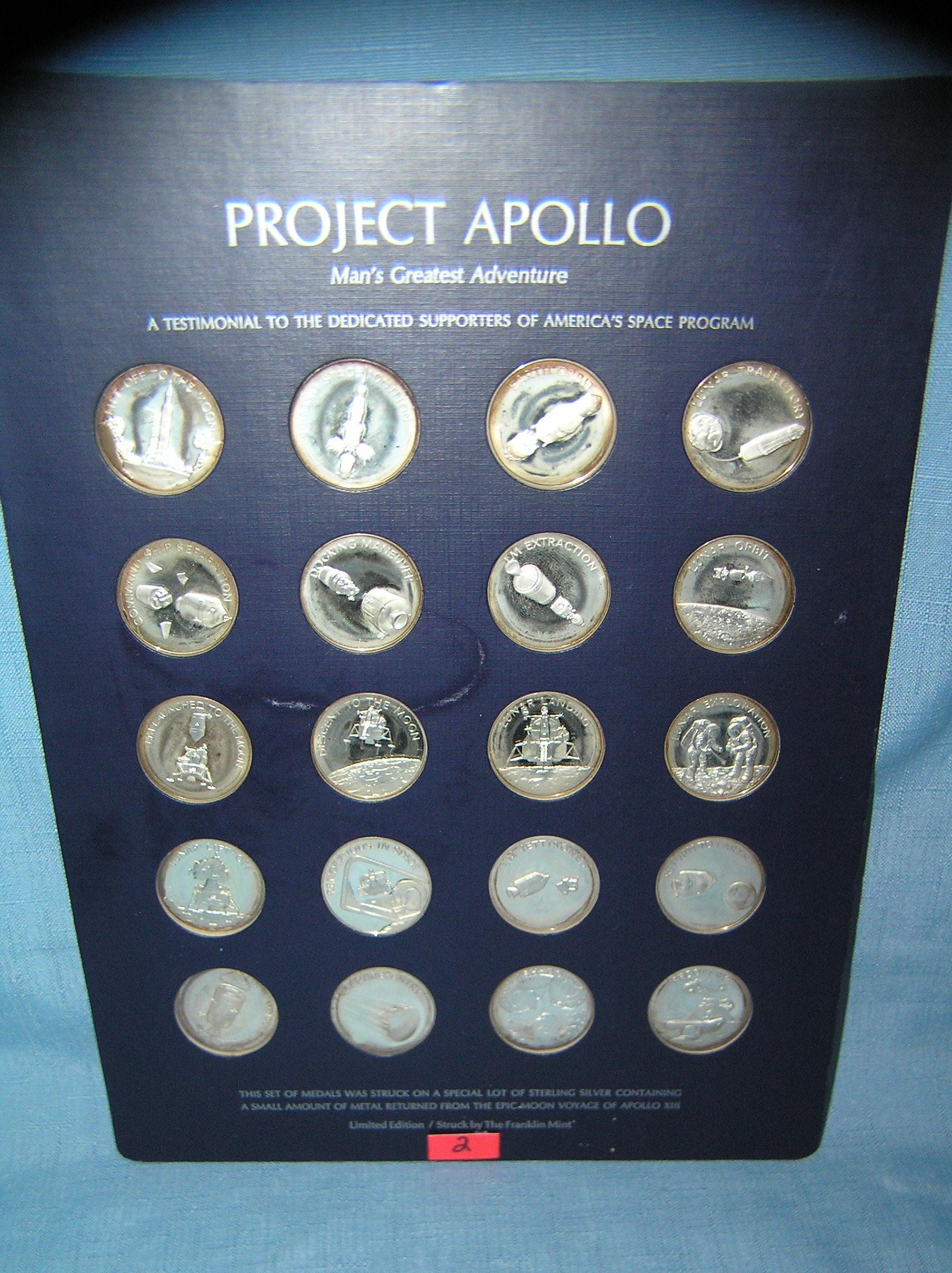 Project Apollo sterling silver medallion set