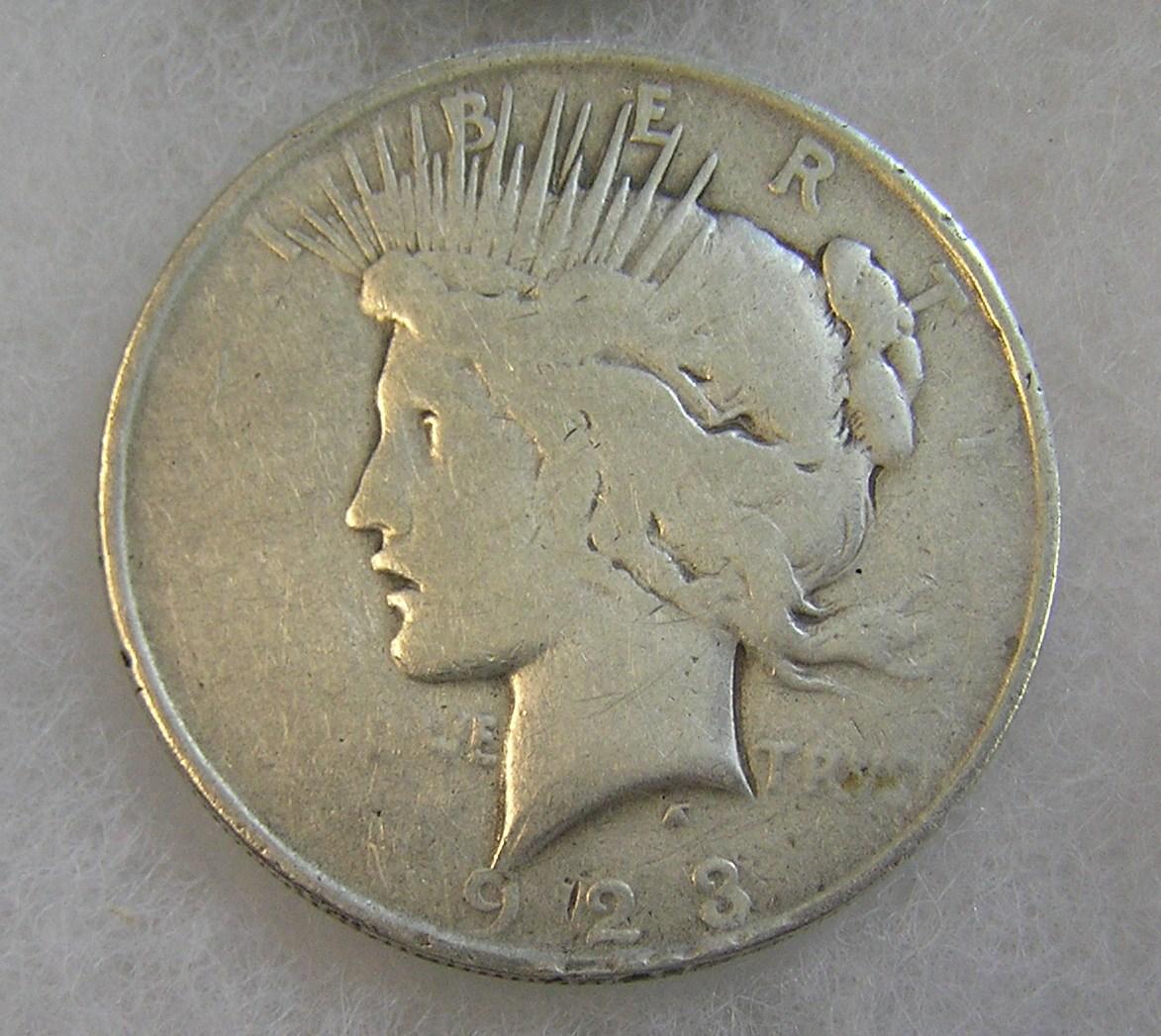 1923 Lady Liberty Peace silver dollar in good condition